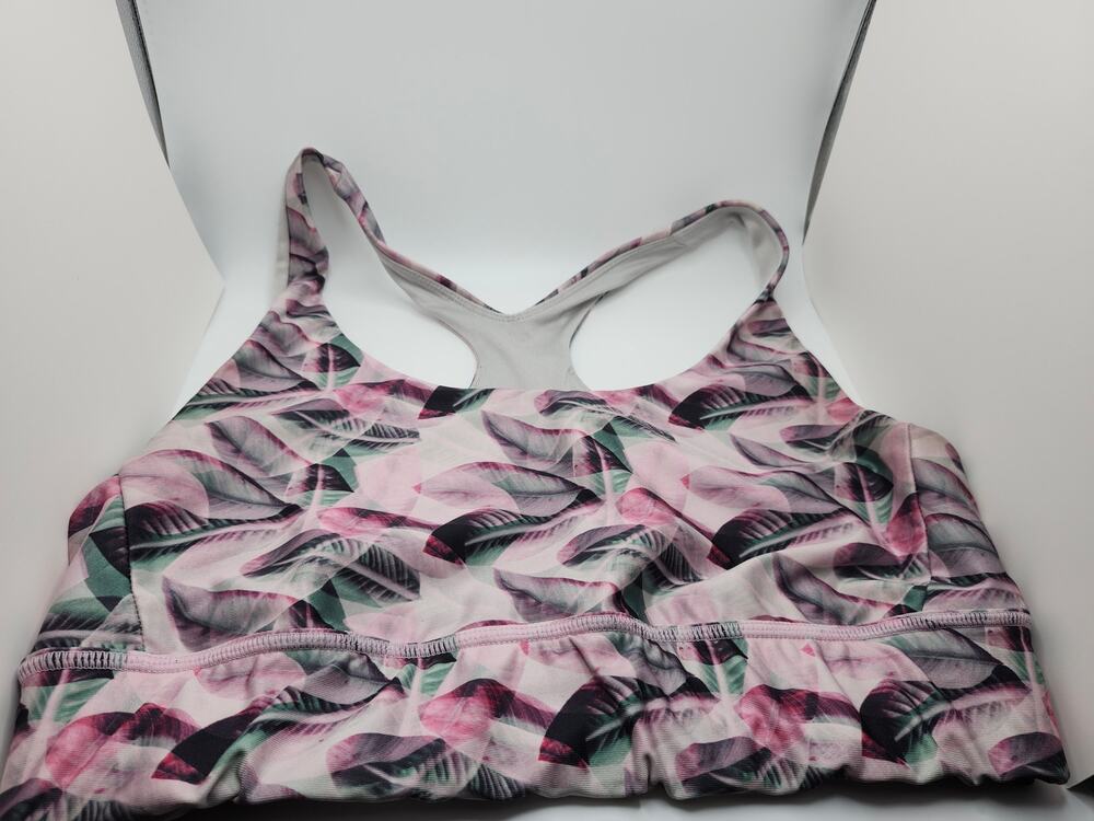 Joy Lab by Target Pink Green Botanical Medium Support Sports Bra 309051643